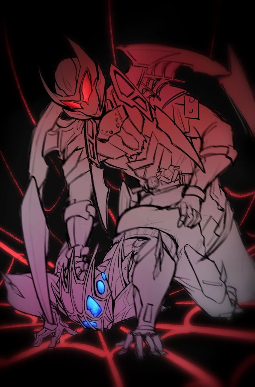 2boys anal anal_sex armor armored_male ass belt blue_eyes bodysuit crossover doggy_style gay gay_anal gay_domination gay_sex grabbing_ass grabbing_head hand_on_ass hand_on_head head_down_ass_up helmet hiromi_kadota holding_ass holding_head kamen_rider kamen_rider_build_(series) kamen_rider_demons kamen_rider_killbus kamen_rider_revice_(series) killbus kneeling male male/male male_focus male_only mask masked masked_male no_visible_genitalia on_ground red_eyes spider spider_eyes spider_web villain_on_hero yaoi
