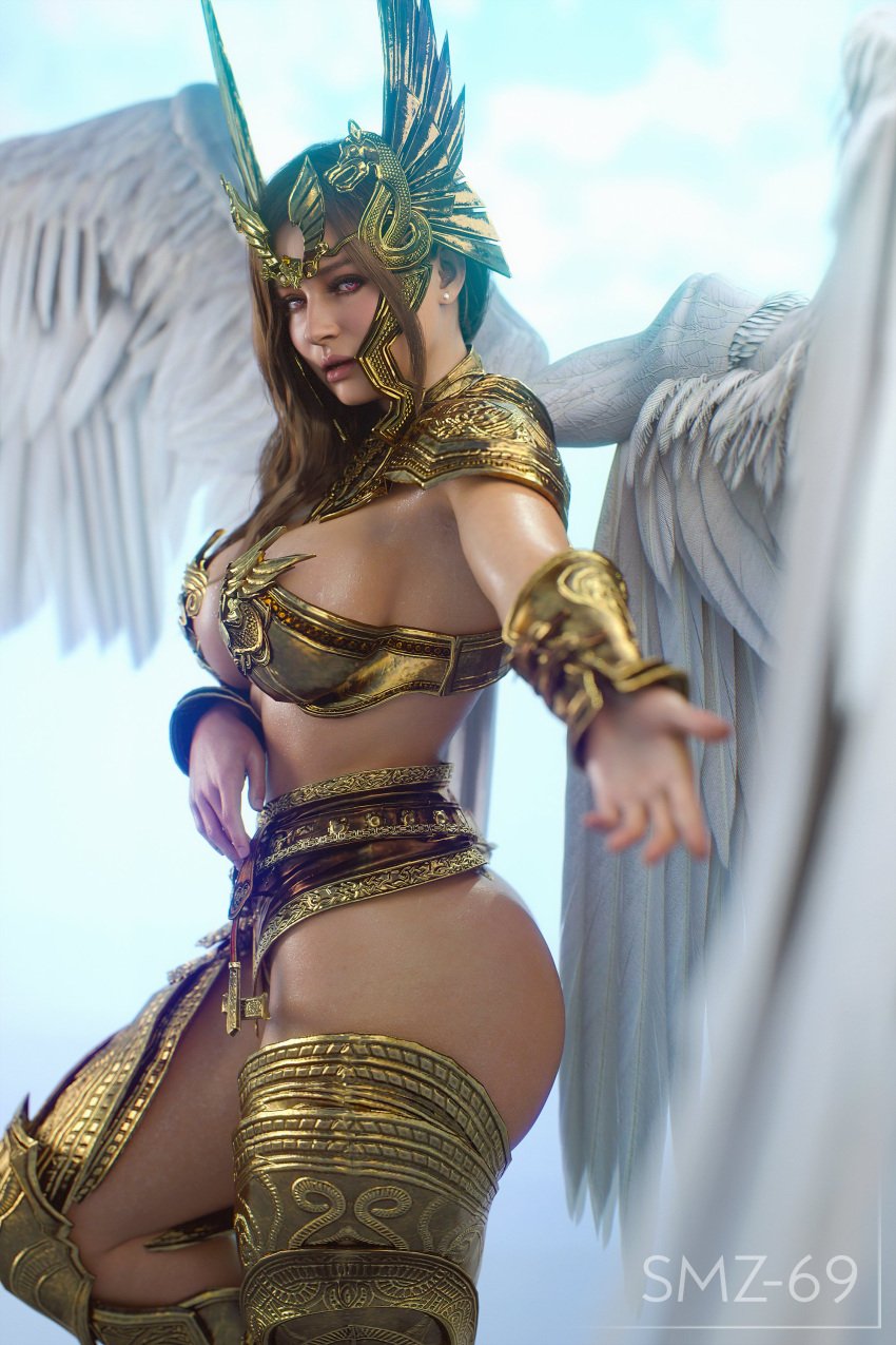 1girls 3d angel_wings armor artist_name ass athletic athletic_female big_ass big_breasts breasts brown_hair busty capcom cleavage curvaceous curvy curvy_figure digital_media_(artwork) eyebrows eyelashes eyes female female_focus female_only fit fit_female hair hips hourglass_figure huge_breasts human large_ass large_breasts legs light-skinned_female light_skin lips mature mature_female mia_winters milf mother resident_evil resident_evil_7 resident_evil_8:_village skimpy_armor smz-69 solo solo_female thick thick_ass thick_legs thick_thighs thighs top_heavy upper_body valkyrie voluptuous waist watermark wide_hips wings