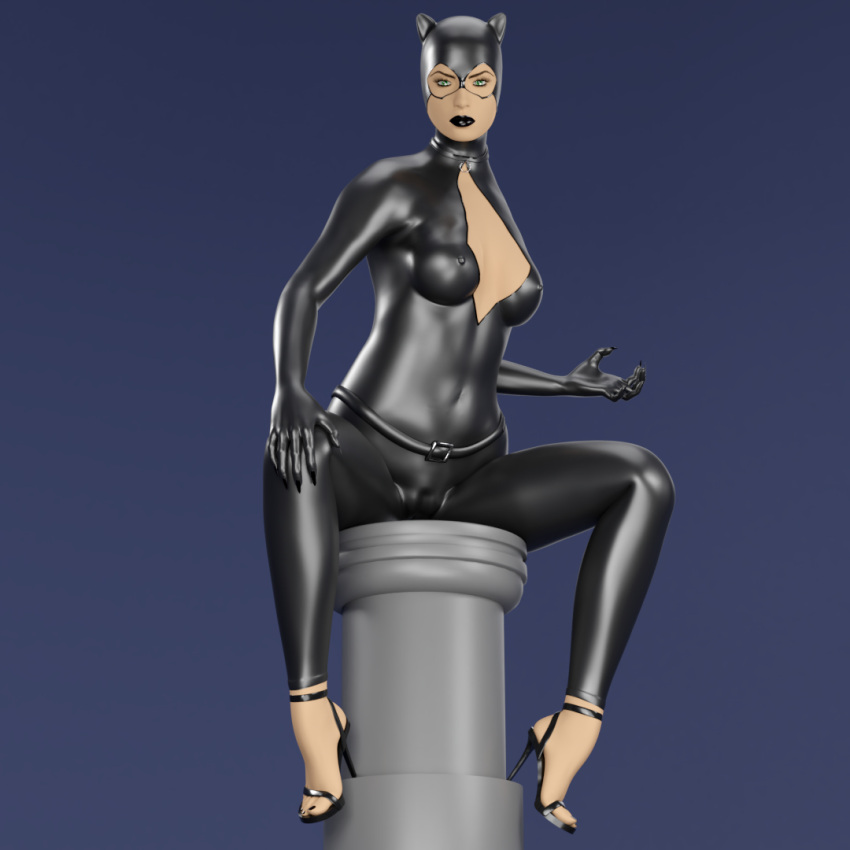 batman_(series) catwoman dc_comics high_heel_fetish high_heels latex latex_bodysuit open_toe_shoes wetlook