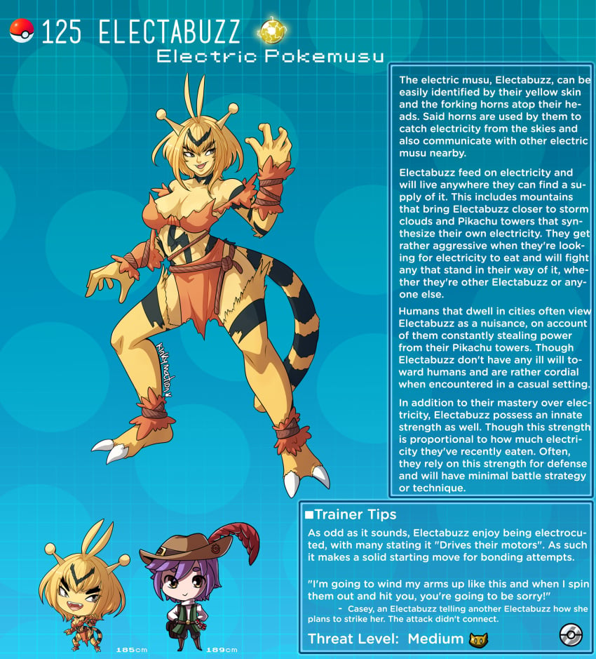 creature_index electabuzz english_text hi_res kinkymation nintendo page_125 page_number pokémon_(species) pokemon pokemon-girl_encyclopedia pokemorph pokemusu profile tagme text text_box