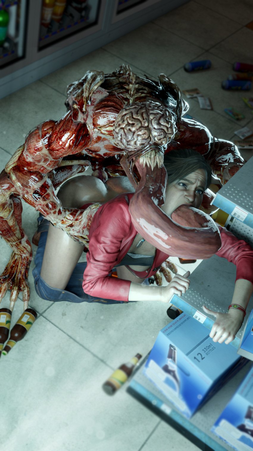 1girls 1monster 3d 3d_(artwork) anal anal_sex blender blender_(software) brown_hair capcom claire_redfield darksky42069 extreme_french_kiss forced forced_oral licker licker_(resident_evil) monster resident_evil resident_evil_2 resident_evil_2_remake small_breasts straight tongue tongue_fucking tongue_in_mouth tonguejob very_long_tongue