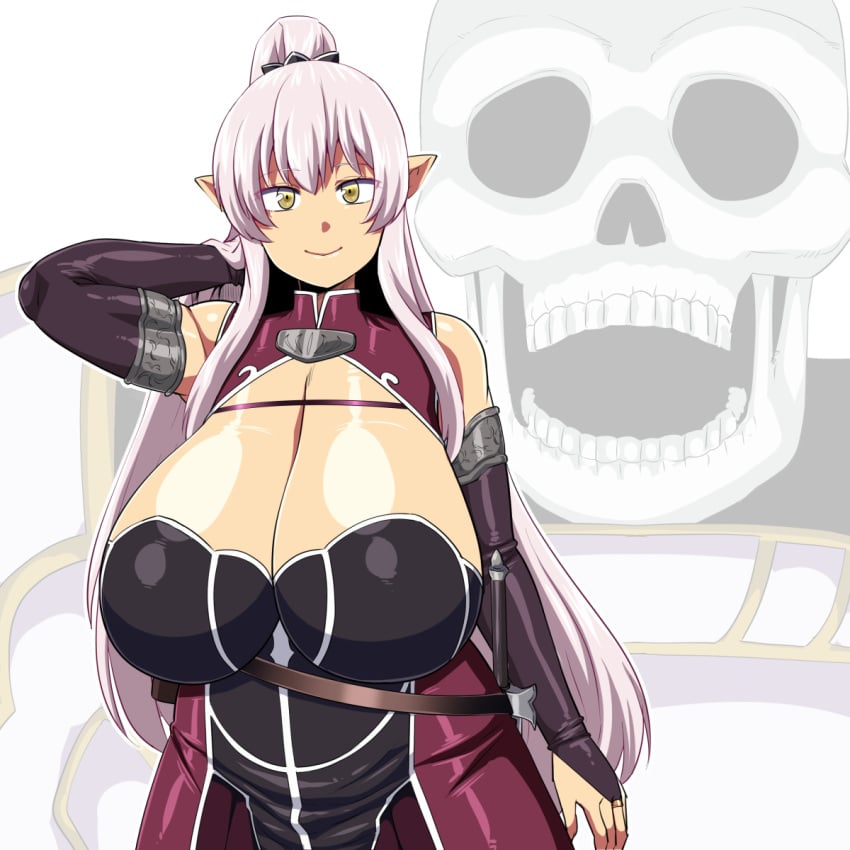 1girls amazon_(taitaitaira) arc_(skeleton_knight_in_another_world) ariane_(gaikotsu_kishi-sama_tadaima_isekai_e_o_dekake-chuu) ariane_glenys_maple big_breasts breasts busty cleavage curvaceous curvy curvy_body curvy_female curvy_figure enormous_breasts female female_focus gaikotsu_kishi-sama_tadaima_isekai_e_o_dekake-chuu huge_breasts large_breasts massive_breasts voluptuous wide_hips