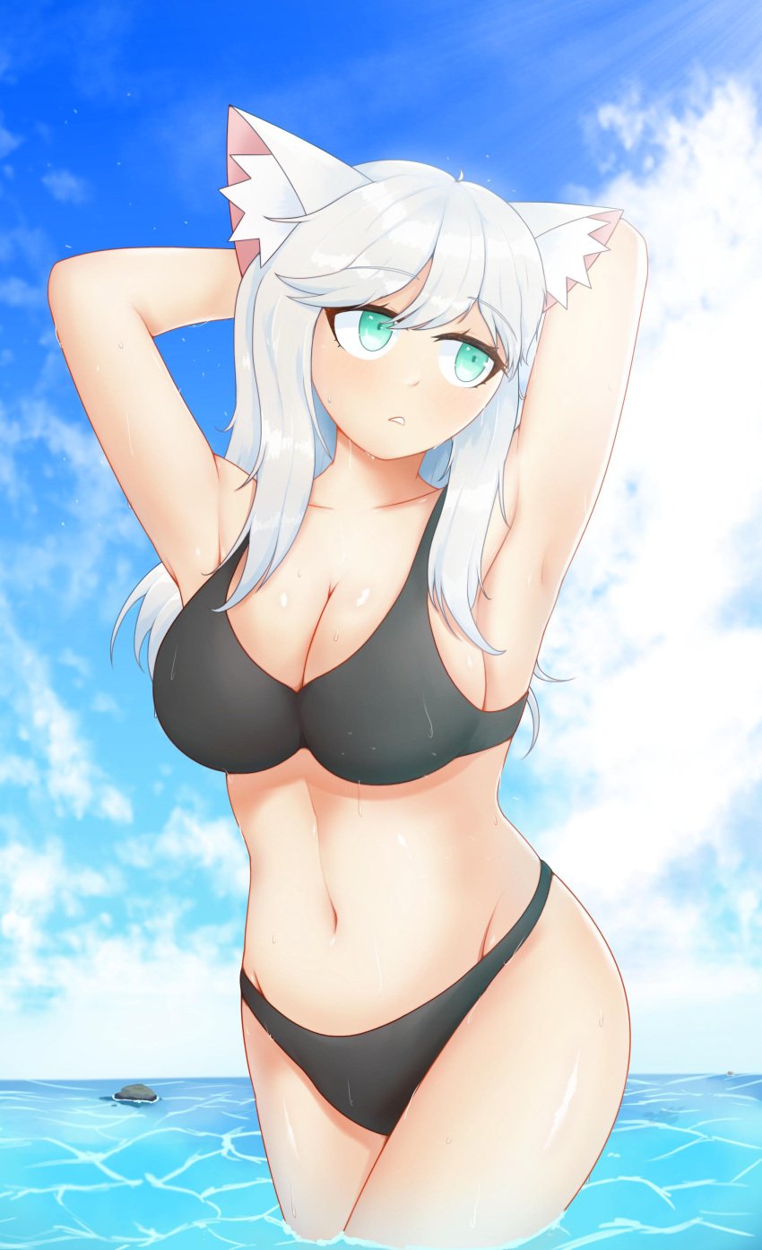 anti_(phantom_forces) bikini cat_ears eyebrows female girl kayyski kemonomimi mouth phantom_forces roblox roblox_game robloxian source_request swimsuit tagme white_hair