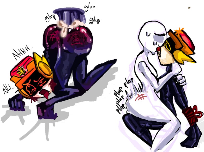 brawl_stars colored_sketch cum_in_ass cute_femboy dildo dildo_in_ass doggy_style femboy gay humanoid kissing larry_(brawl_stars) lawrie_(brawl_stars) nsfw plap robot sitting_on_penis sitting_on_person sketch sketches sweat tired_eyes twink