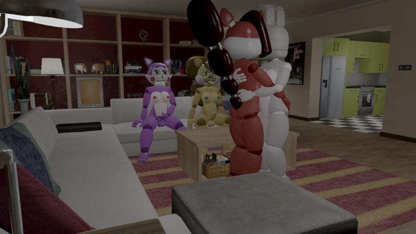 2futas 2girls 3d anthro artist_request cindy_(fnac) fazbear_fanverse female five_nights_at_candy's five_nights_at_freddy's futa/futa/female/female futa_on_female futanari popgoes rachel_(tnar) saffron_(popgoes) sara_(popgoes) source_request those_nights_at_rachel's