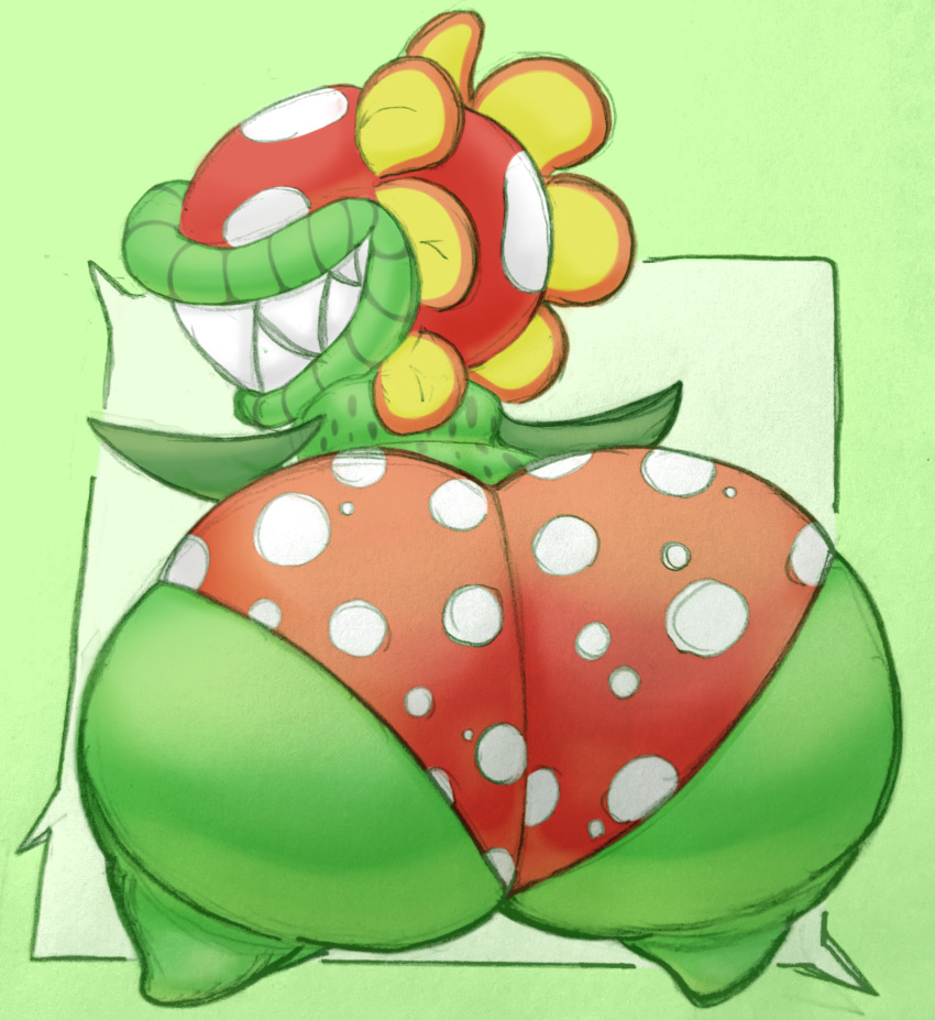 1boy ass big_lips big_lips_no_eyes green_body green_skin hips hyper hyper_ass large_ass lexodynaro lips looking_back male male_focus male_only mario_(series) nintendo owo55 petey_piranha plant plant_boy plant_humanoid presenting presenting_hindquarters sharp_teeth smile smiling super_mario_sunshine thick_thighs thighs underwear wide_hips