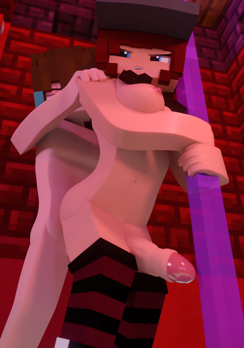 1boy 1futa 3d anal anal_insertion anal_sex anon ass big_penis blue_eyes brown_hair completely_nude completely_nude_futanari completely_nude_male emika_(morirosemc) futanari hat legs looking_back male male/futa male_on_futa minecraft morirosemc nude nude_futanari nude_male nude_male_nude_futanari penis penis_in_ass sex tagme thick_thighs thighs white_skin white_skinned_male