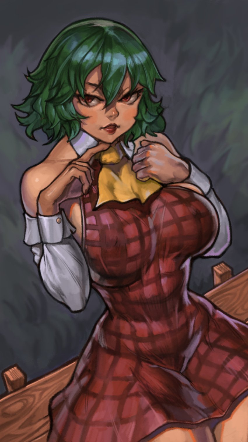 female large_ass large_breasts rewinderontan thick_lips thick_thighs touhou wide_hips yuka_kazami