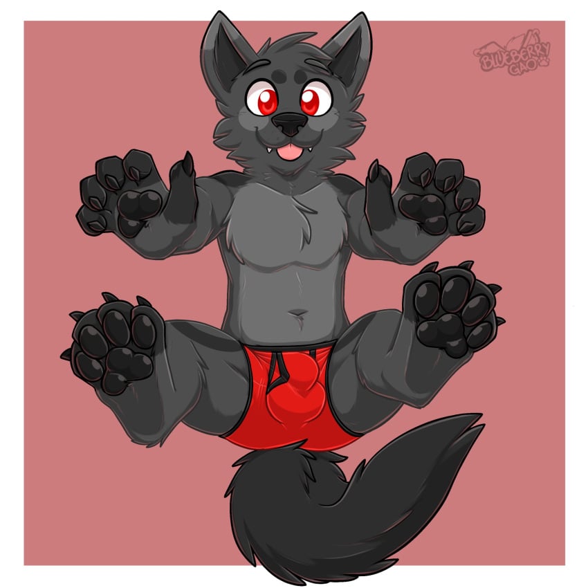 1:1 2022 anthro balls_outline biped black_body black_fur black_inner_ear black_nose black_pawpads black_seam_underwear black_tail blep border boxer_briefs bulge canid canine canis chest_tuft claws clothed clothing colored_seam_underwear cute_fangs detailed_bulge eyebrows feet foot_focus fur gaokun genital_outline grey_body grey_ears grey_eyebrows grey_fur grey_hair hair hi_res inner_ear_fluff looking_at_viewer male male_focus male_only male_solo mammal monotone_tail mostly_nude multicolored_ears multitoned_fur neck_tuft partially_clothed pawpads pink_background red_clothing red_eyes red_underwear simple_background solo solo_male toe_claws tongue tongue_out tuft two_tone_ears underwear watermark white_border wolf