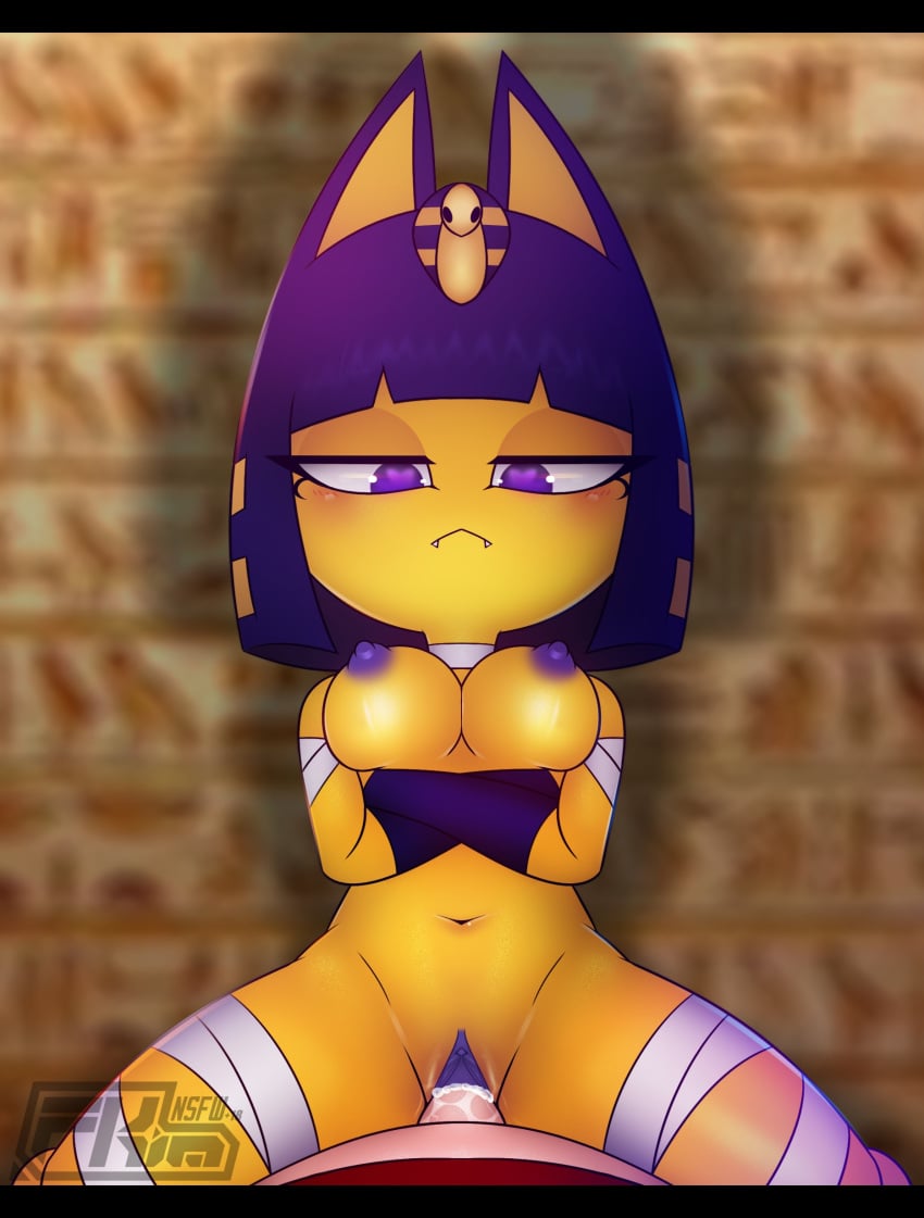 2023 absurd_res animal_crossing ankha ankha_(animal_crossing) anthro anthro_focus anthro_on_top anthro_penetrated areola artist_name bandage black_eyelashes blue_body blue_ears blue_fur blue_hair blurred_background blush bodily_fluids breasts clitoris cowgirl_position crossed_arms cum cum_in_pussy cum_inside cute_fangs digital_media_(artwork) domestic_cat duo egyptian erect_nipples erection eyelashes fangs felid feline felis female female_focus female_on_human female_on_top female_penetrated first_person_view fkimnsfw from_front_position fur genital_fluids genitals hair half-closed_eyes headdress heart_eyes heart_symbol hi_res hieroglyphics human human_on_anthro human_on_bottom human_penetrating human_penetrating_anthro human_penetrating_female human_pov interspecies looking_at_viewer male male/female male_on_anthro male_on_bottom male_penetrating male_penetrating_anthro male_penetrating_female male_pov mammal medium_breasts multicolored_body multicolored_ears multicolored_fur narrowed_eyes navel nintendo nipples nude on_bottom on_top penetration penile penile_penetration penis penis_in_pussy purple_areola purple_eyes purple_nipples purple_pussy pussy pussy_juice_on_penis sex solo_focus teeth uraeus vaginal_fluids vaginal_penetration watermark yellow_body yellow_fur yellow_inner_ear