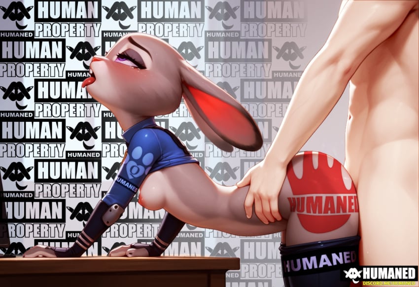 ai_generated bunny_ears bunny_girl edit edited furry furry_female human_on_anthro humaned judy_hopps police police_uniform third-party_edit woolfy_thebitch