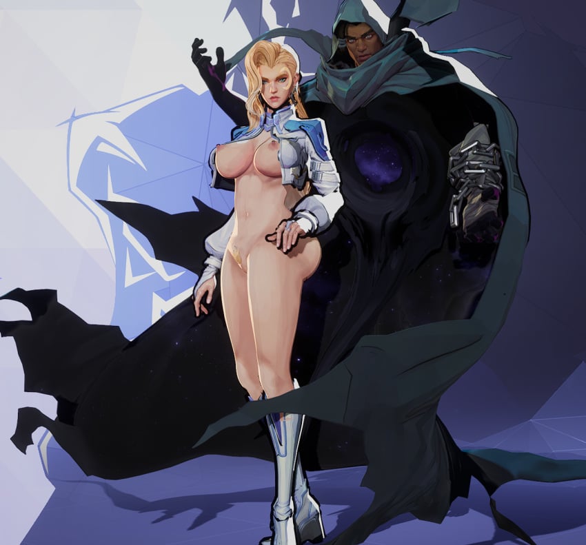 big_ass big_breasts blonde_hair breasts breasts_out cloak_(marvel) cloak_(marvel_rivals) dagger_(marvel) dagger_(marvel_rivals) female female_focus marvel marvel_comics marvel_rivals mod thick_thighs tyrone_johnson