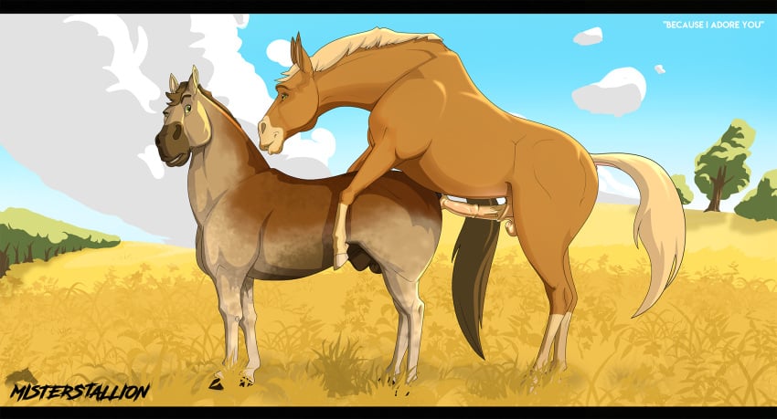 anal anus balls equid equine feral genitals hi_res horse love male male/male mammal misterstallion penis sex surprise