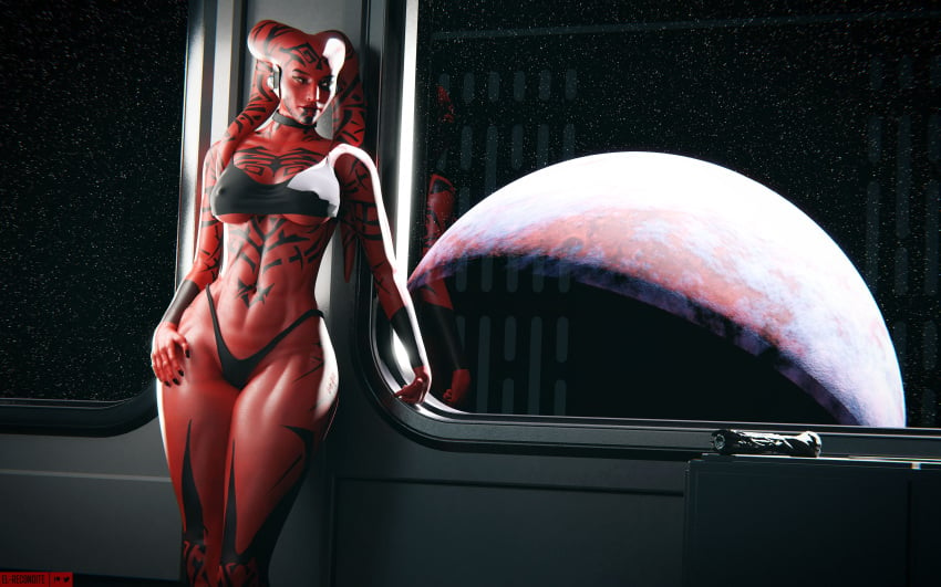 1girls 3d abs alien alien_girl artist_name athletic athletic_female bra breasts choker collar curvy darth_talon el-recondite_(artist) facing_viewer female female_focus female_only fit_female front_view nipple_bulge panties pussy red_body red_skin sith sith_lady solo solo_female star_wars star_wars:_legacy star_wars_legends tattoo tattoos thick_thighs tribal_markings twi'lek underwear underwear_only yellow_eyes