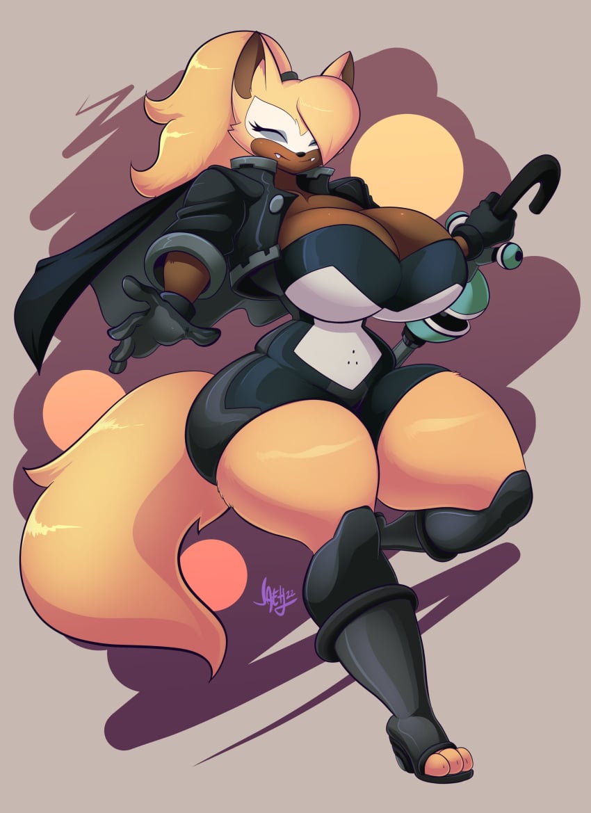 1girls anthro big_breasts boots breasts busty canine cloak clothed clothing cropped_jacket eyes_closed female female_only gloves gun huge_breasts idw_comics idw_publishing jacket jaeh large_breasts mobian_(species) sega smile solo sonic_(series) sonic_the_hedgehog_(comics) sonic_the_hedgehog_(idw) sonic_the_hedgehog_(series) thick_thighs whisper_the_wolf wide_hips wolf
