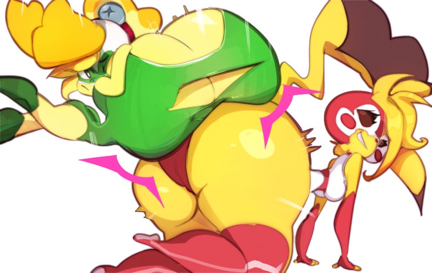 animal_crossing anthro ass_bigger_than_breasts ass_vs_breasts bottom_heavy breasts_bigger_than_ass cosplay_pikachu disabledfetus dog fighting furry huge_ass huge_breasts isabelle_(animal_crossing) mouse nintendo pikachu pikachu_libre pokémon_(species) pokemon rodent super_smash_bros. super_smash_bros._ultimate top_heavy