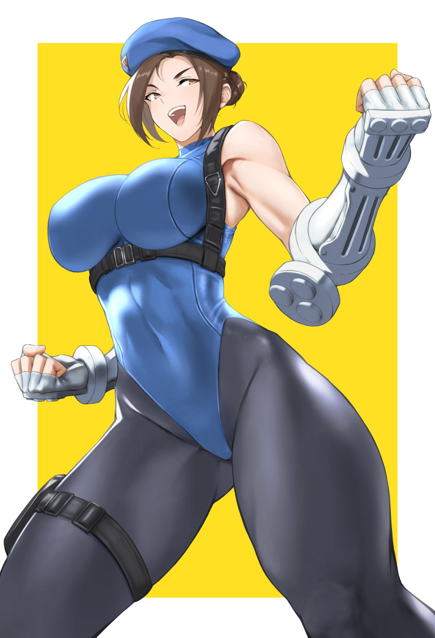 anagumasan belly belly_button belly_button_visible_through_clothing big_breasts blue_clothing breasts capcom fit fit_female gloves hips juli_(street_fighter) large_breasts military_cap military_hat shadaloo_dolls street_fighter tagme thick thick_thighs thighs thunder_thighs tight_clothes tight_clothing tummy wide_hips