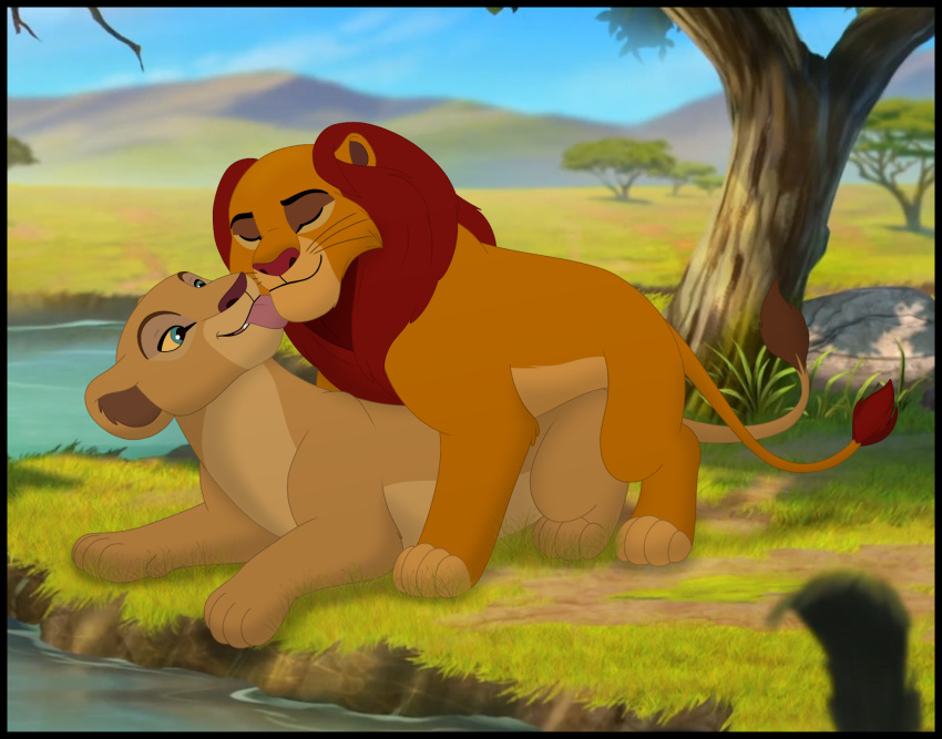 bald balding disney doggy_style duo felid female female_penetrated feral feral_on_feral from_behind_position hi_res kaion licking lion lmao male male/female male_penetrating male_penetrating_female mammal mount nala pantherine penetration sex simba smile the_lion_guard the_lion_king tongue tongue_out