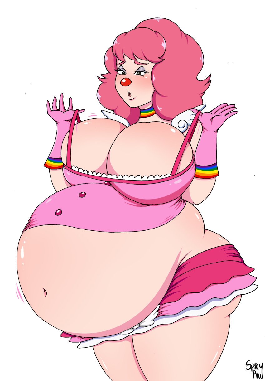 1girls bbw belly big_belly big_breasts breasts cleavage clown clown_girl female geiru_toneido gyakuten_saiban large_breasts obese solo_female spicypaw