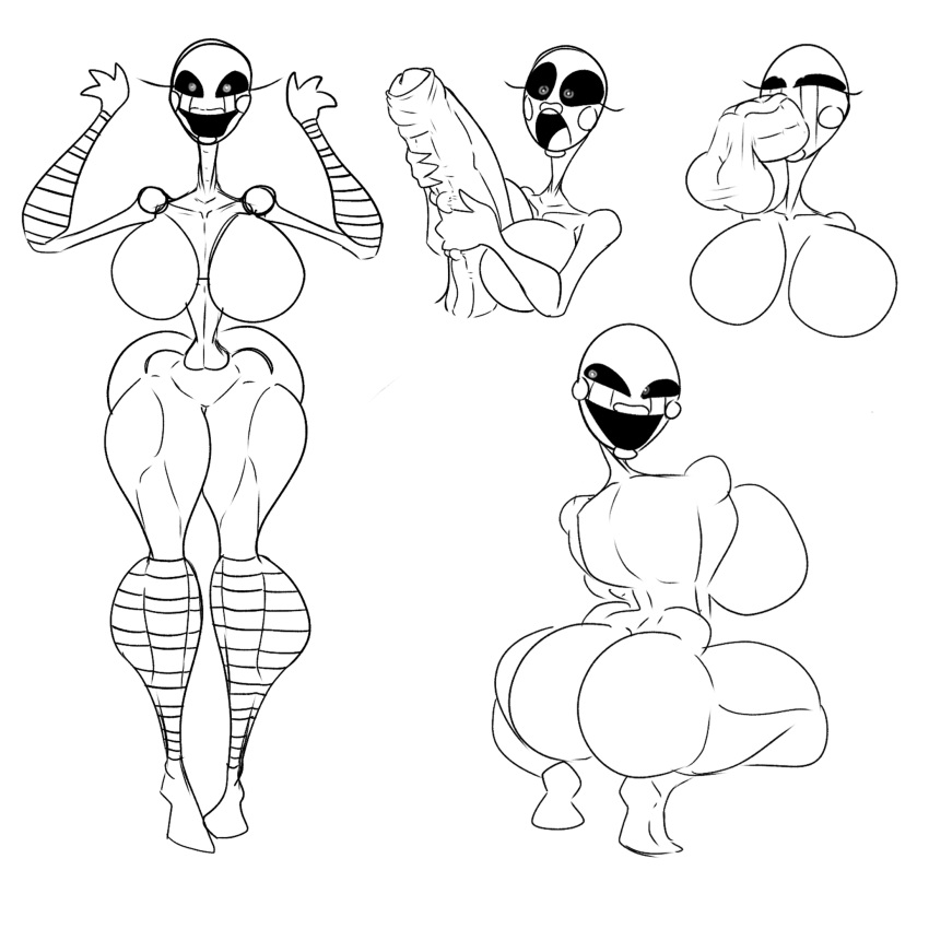 big_ass big_breasts big_penis black_and_white bobafettsimp classic_fnaf_2_marionette classic_fnaf_2_puppet five_nights_at_freddy's five_nights_at_freddy's_2 marionette_(fnaf) oral original_fnaf_2_marionette original_fnaf_2_puppet puppet_(fnaf) straight