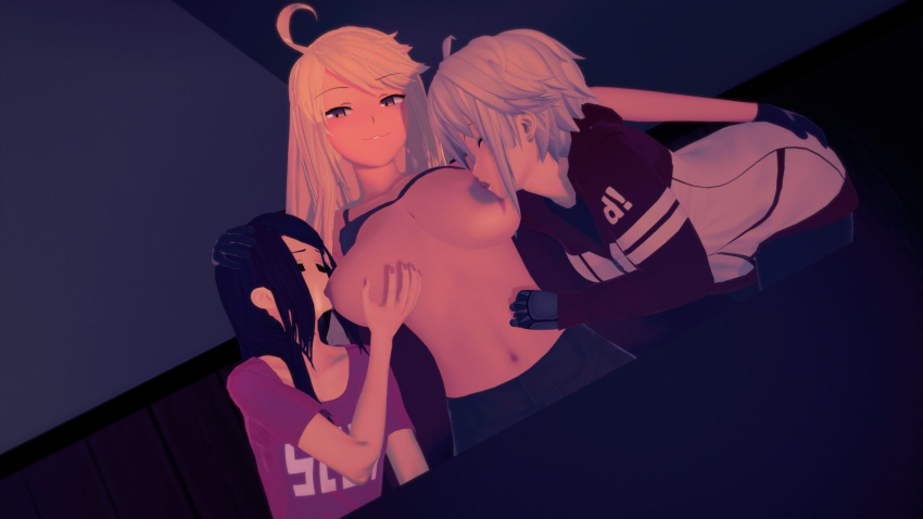 3d alma_armas breastfeeding dana_zane jakey_stakey julianne_stingray va-11_hall-a yuri