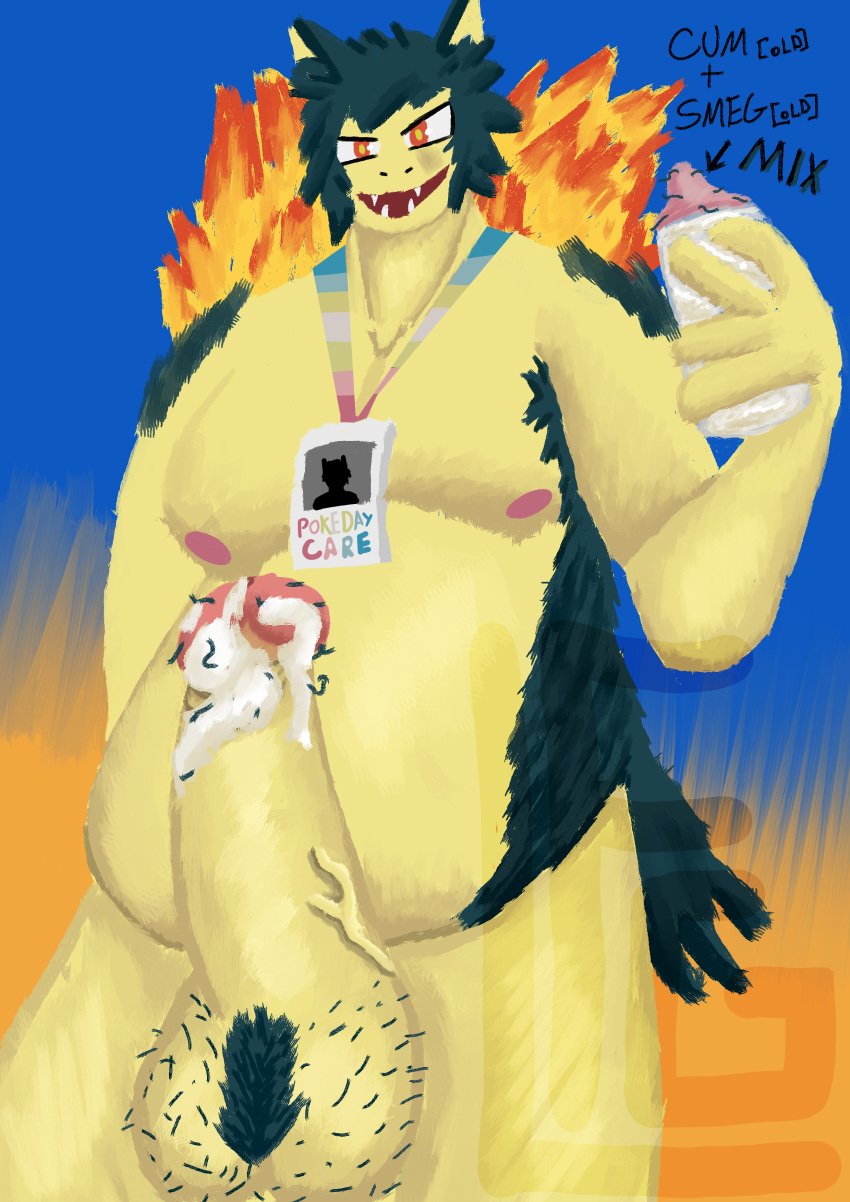 absurd_res anthro baby_bottle benny_(lionfiregod) fan_character generation_2_pokemon hi_res humanoid lionfiregod male map nintendo pedo pedophile_iconography pedophilie pokemon pokemon_(species) smegma smegma_on_penis solo solo_focus typhlosion
