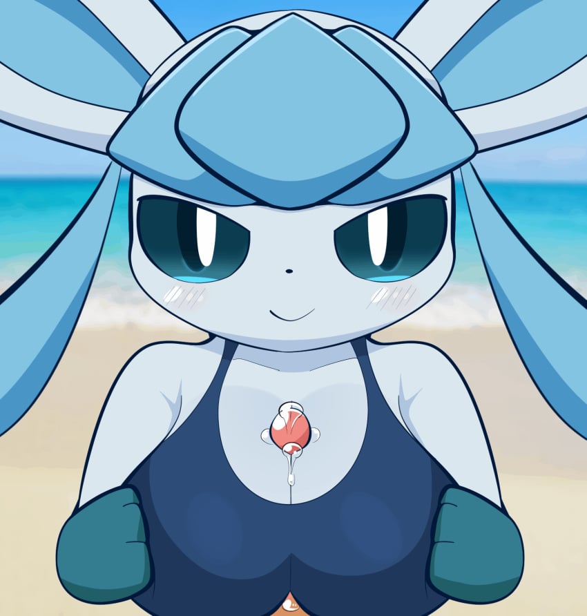 . animated anthro anthrofied blush breast_play breasts cleavage clothing duo eeveelution female fur furry genitals glaceon hi_res male male/female nintendo outercourse paizuri penis pokémon_(species) pokemon pokemon_(species) pokephilia precum sateco sex short_playtime straight swimsuit titfuck titjob underboob underboob_cutout video_games