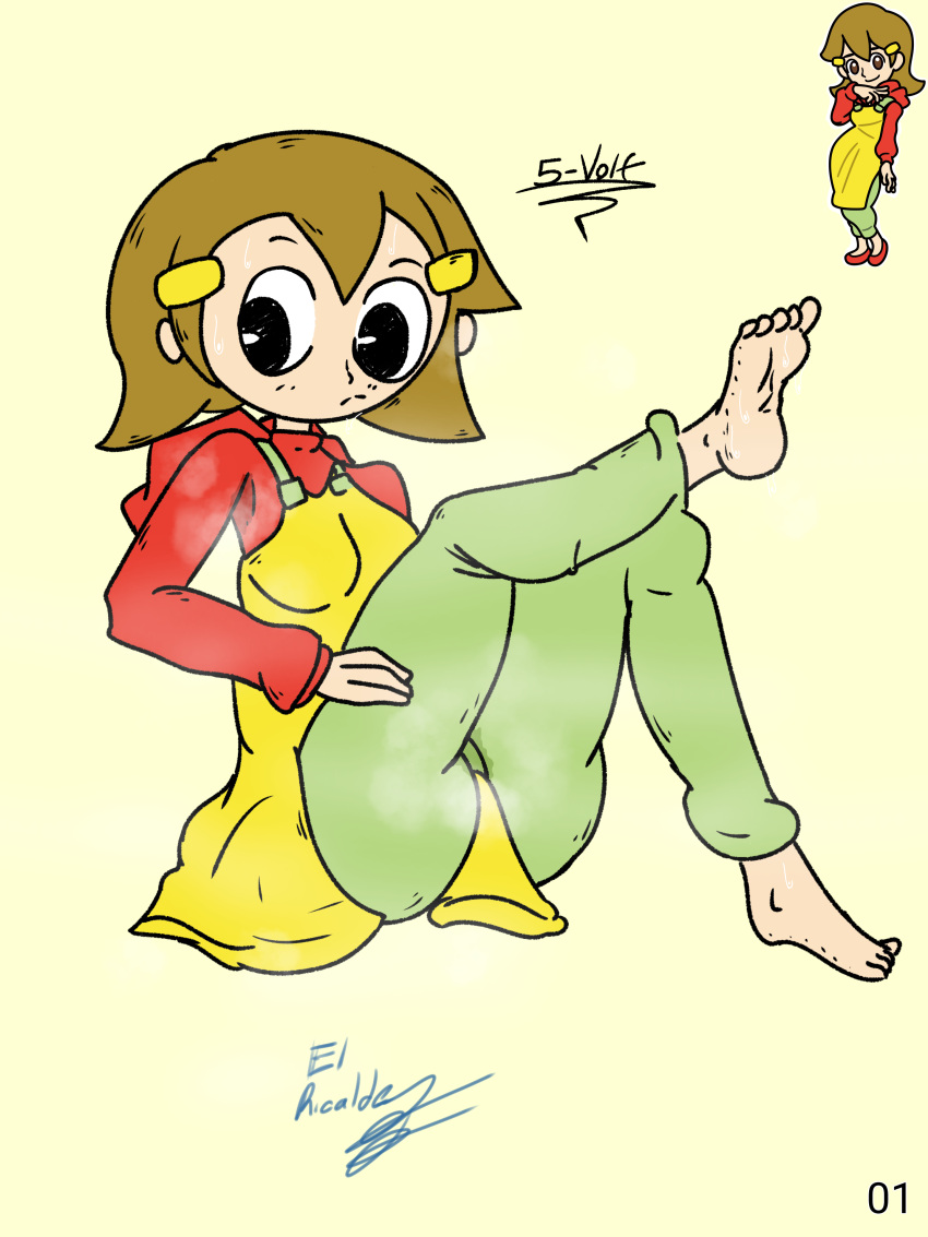 5-volt apron armpits cartoony el_ricalde feet feet_together feet_up foot_fetish girly hoodie legs mario_(series) milf mommy muscle nintendo sweat sweatdrop sweaty sweaty_ass sweaty_body sweaty_legs video_games warioware