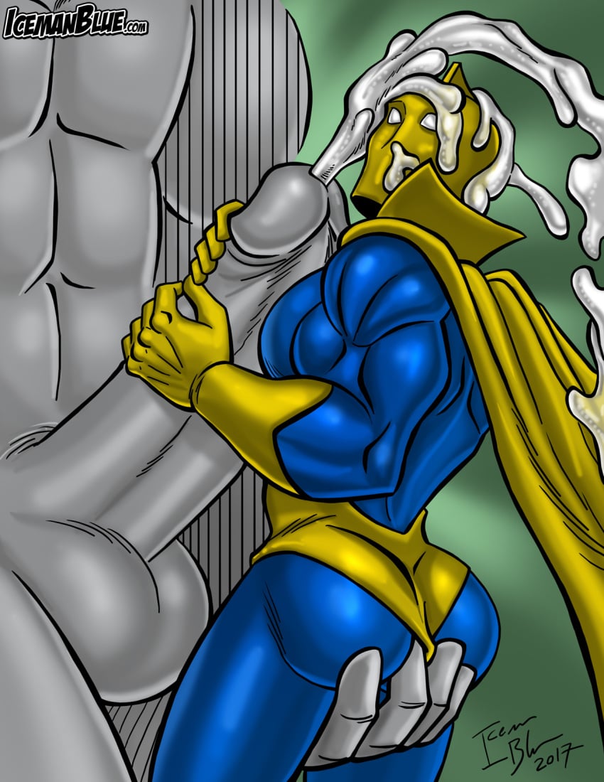 2boys big_penis dc dc_comics doctor_fate doctor_fate_(series) gay helmet icemanblue kent_nelson male male_focus male_only size_difference tagme