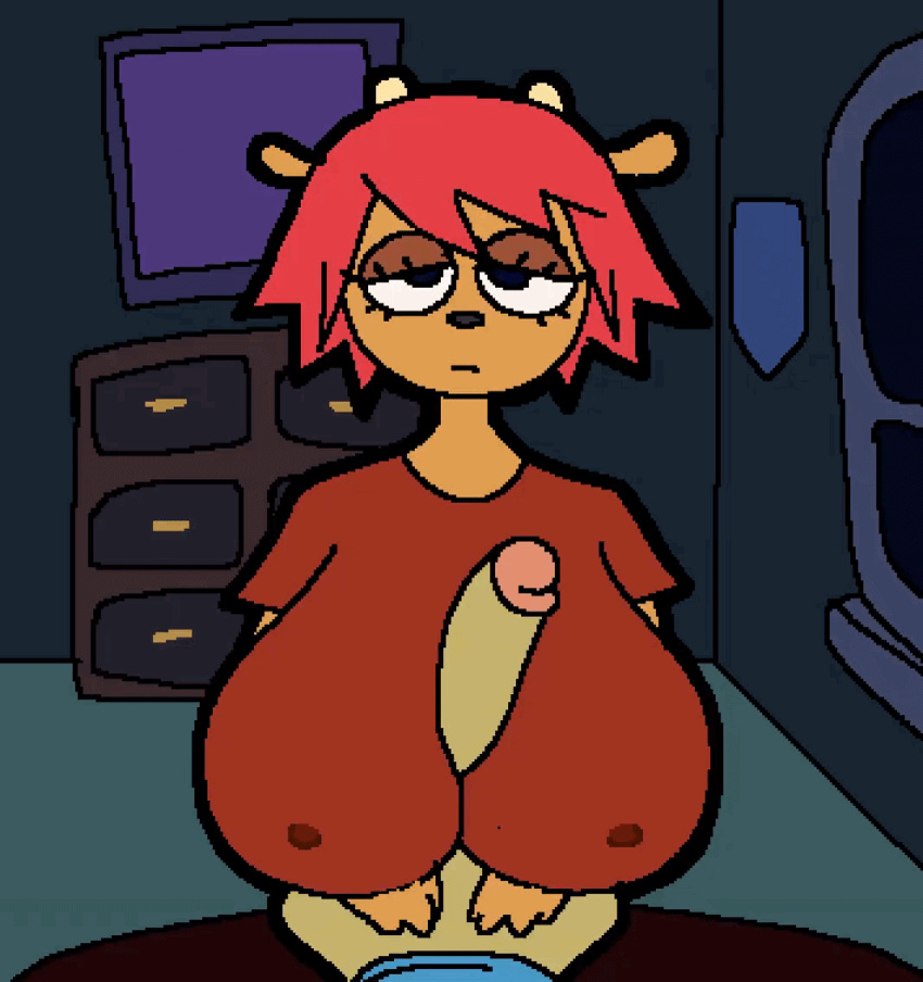 animated big_breasts breasts female huge_breasts lammy_lamb paizuri paizuri_under_clothes parappa parappa_the_rapper titjob toedi um_jammer_lammy