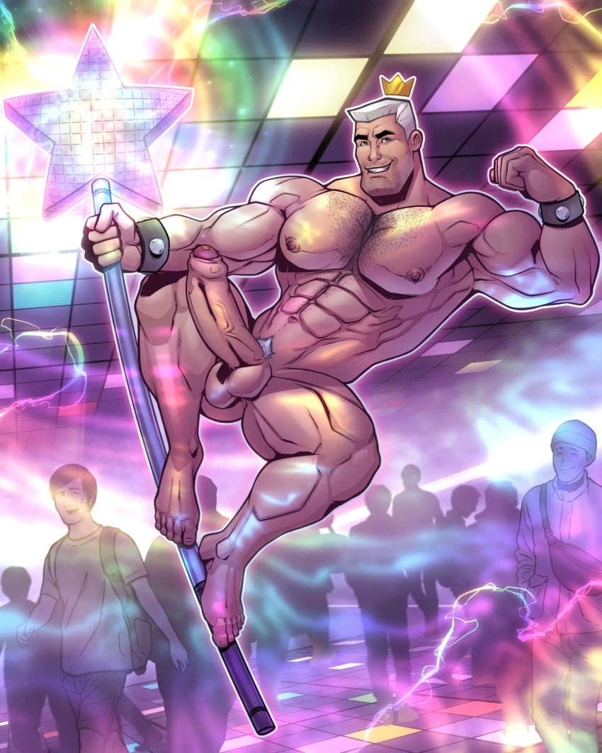 blitzturner boner club disco erect_penis erection fairy flexing hairy_chest hard_on jorgen_von_strangle looking_at_viewer male male_only muscles muscular muscular_male smiling_at_viewer spread_legs straight_hair the_fairly_oddparents uncut veiny_penis wand white_hair