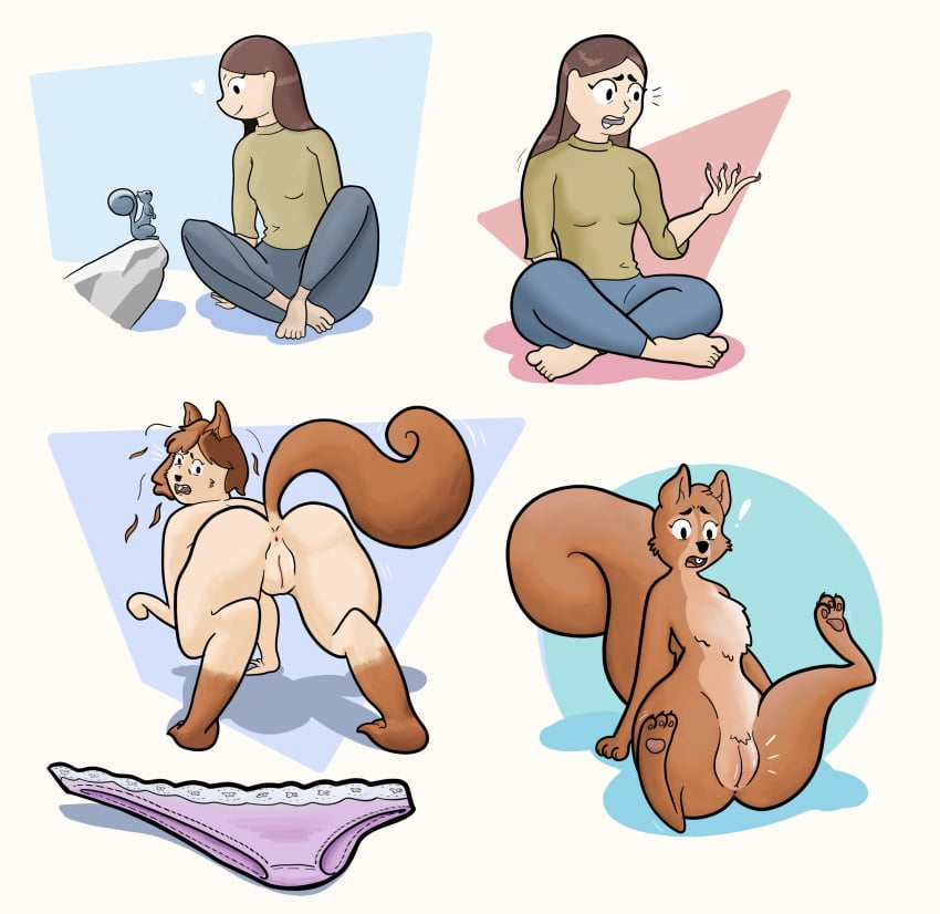 absurd_res big_pussy cheeruprey clothed clothing feet female feral genitals heart hi_res human love mammal nude pussy rodent sciurid soles solo thick_thighs toes transformation underwear