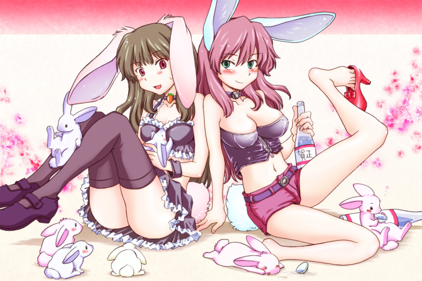 2011 3:2 ambiguous_gender animal_humanoid blush clothing female feral humanoid lagomorph lagomorph_humanoid leporid leporid_humanoid looking_at_viewer lying mammal mammal_humanoid rabbit rabbit_humanoid sitting souko_souji