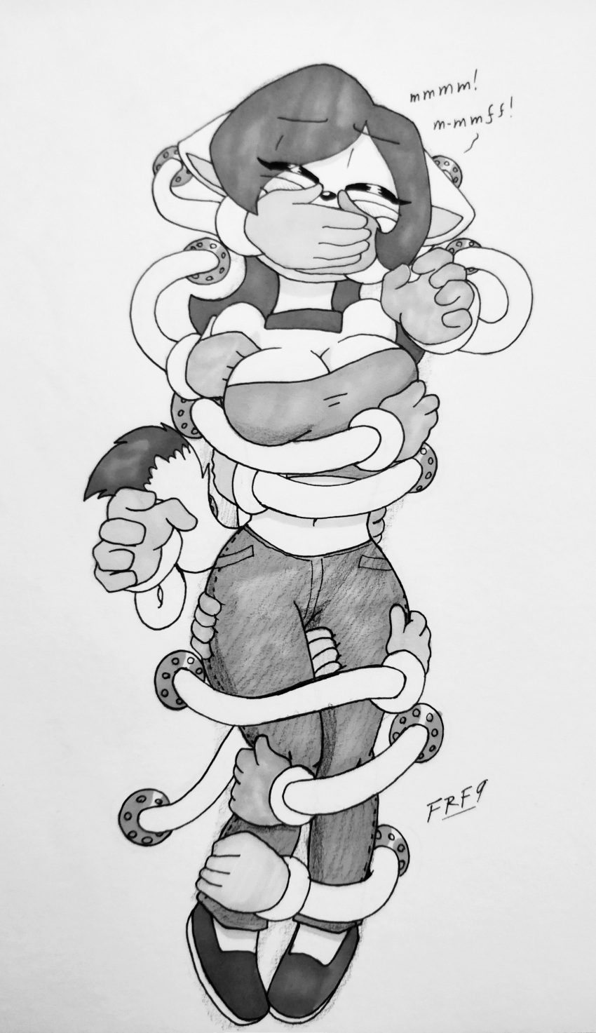 anthro anthro_only bondage bound breasts dana_frefer9 female frefer9 furry furry_only gag gagged suspended suspension suspension_bondage