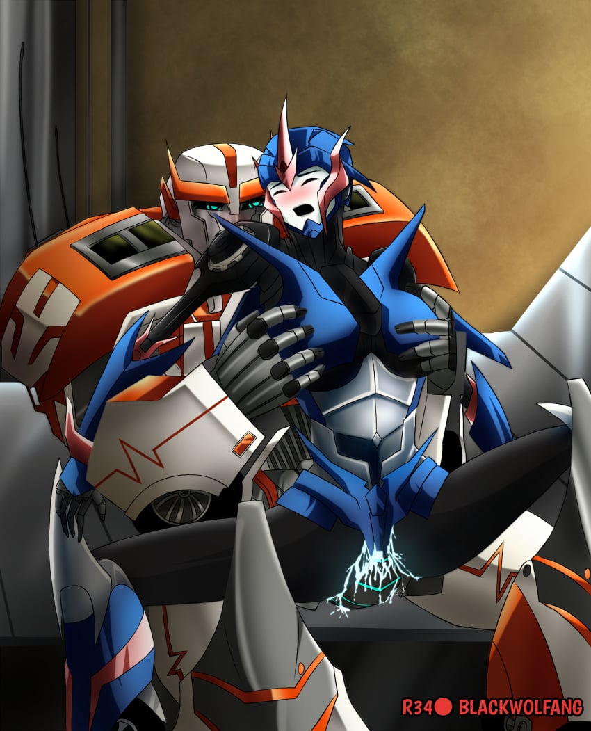 arcee arcee_(prime) blackwolfang blush blushing couple cum cum_in_pussy cum_inside eye_contact female hetero_sex holding_breast penetration penis ratchet_(transformers) relationship robot_penis romance sex transformers transformers_prime