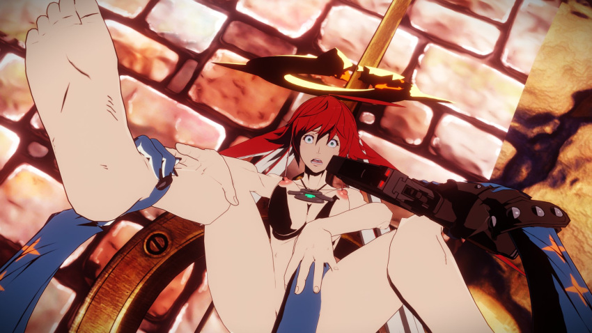 green_eyes guilty_gear gunpoint halo happy_chaos jack-o'_valentine kazumagoro1 rape red_hair