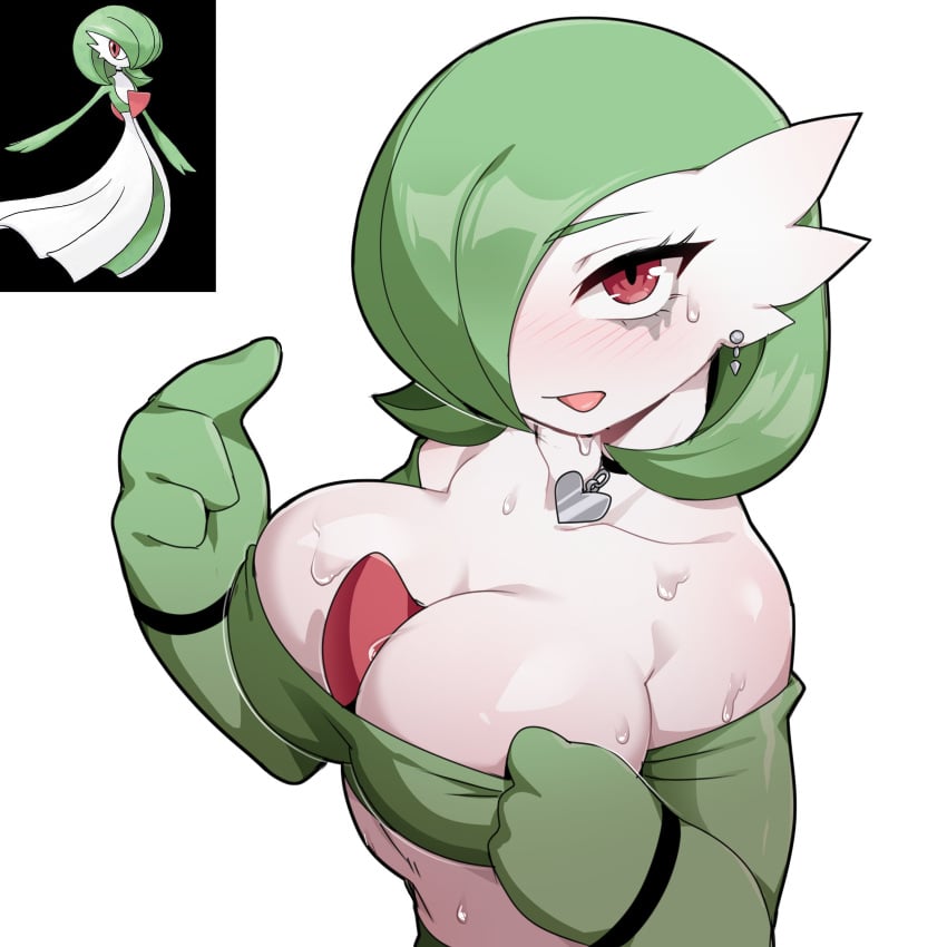 1girls 2d ariel_lopez arilopez550 athletic_female big_breasts blush breasts female female_focus female_only game_freak gardevoir nintendo pokémon_(species) pokemon pokemon_(game) pokemon_(species) pokemon_rse red_eyes solo upper_body white_background