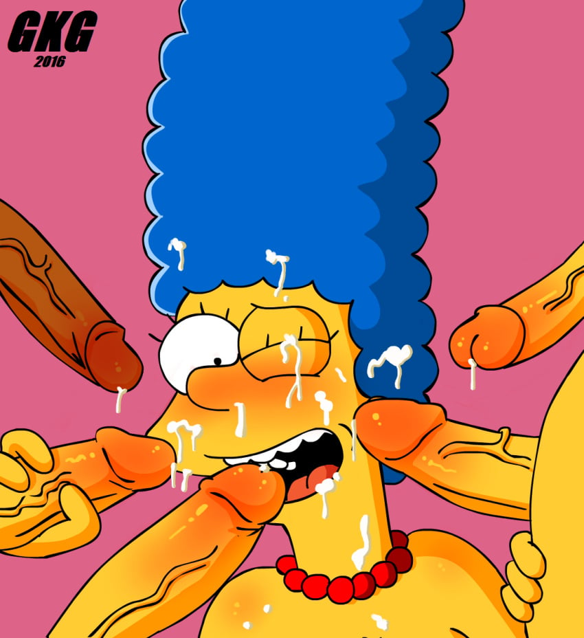 bukkake cum cum_on_face gkg marge_simpson multiple_penises the_simpsons