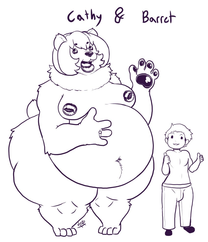 barret beat belly breasts cathy_(disambiguation) desbjust hi_res human mammal nipples overweight slightly_chubby