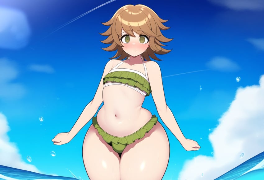 1boy ai_generated danganronpa danganronpa:_trigger_happy_havoc femboy fujisaki_chihiro male male_only novelai solo swimwear thick_thighs wide_hips