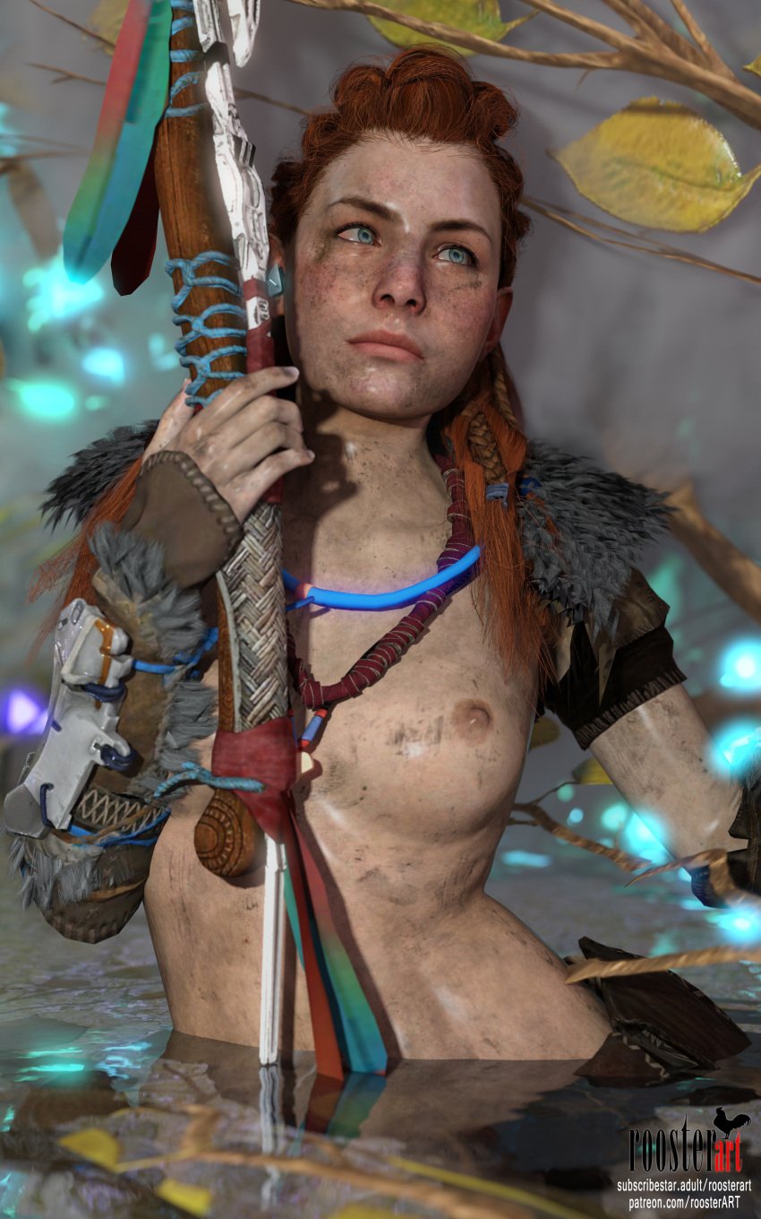 10:16 1girls 3d 3d_(artwork) 4k aloy breasts breasts breasts dirty dirty_face dirty_skin erect_nipples female female female_focus freckles freckles_on_face horizon_forbidden_west horizon_zero_dawn in_water looking_away medium_breasts necklace nipples partially_clothed partially_submerged patreon patreon_username red_hair red_hair roosterart solo solo_female solo_focus spear video_game video_game_character video_game_franchise