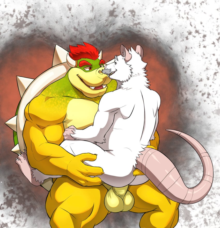 2boys anal anal_sex anthro anthro_on_anthro anthro_penetrated anthro_penetrating_anthro balls bowser duo fur furry furry_only gay gay_sex horns interspecies koopa larger_male long_tail looking_at_another male male/male mammal mario_(series) muscular muscular_anthro muscular_male nintendo open_mouth penis penis_in_anus rat reptile rodent scalie sex seyrmo shell siting size_difference smaller_male spiked_shell super_mario_bros. tail white_fur