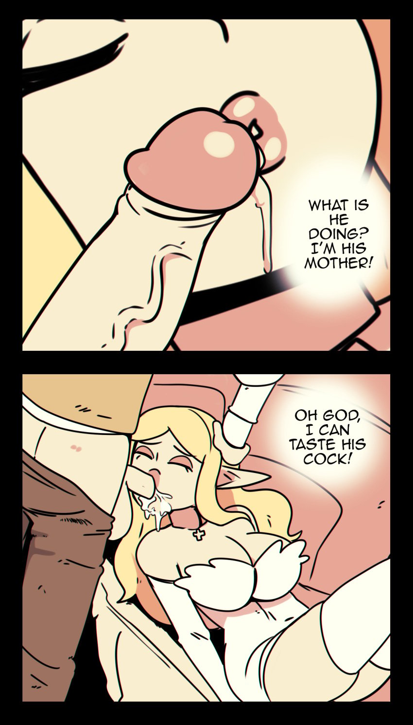 aware big_breasts blonde_hair blowjob breasts brown_pants closed_eyes comic comic_page cum deep_blowjob deep_penetration deep_throat deepthroat drool drool_on_face drool_string drooling elf elf_ears elf_female elf_girl elf_male eyeshadow fellatio genital_fluids genitals incest incest_(lore) incest_play large_breasts mother mother_and_son necklace oral oral_sex page_3 saliva_on_face sleeping sleeping_female sleeping_sex somnophilia son thick_lips throat_fuck throat_fucking throatfuck unconscious unconscious_female white_armwear white_clothes white_clothing white_dress white_garter_belt wolfgang_bang