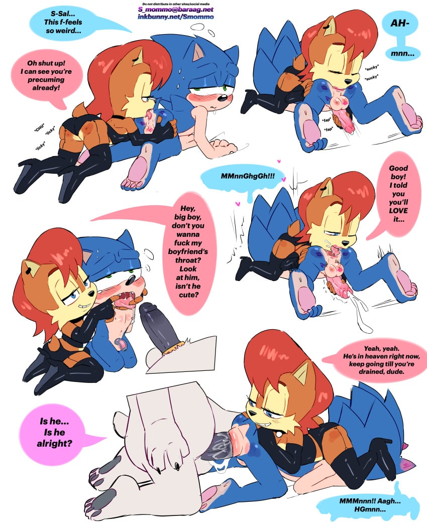 anus ass balls bisexual bisexual_male chastity_cage dominant_female dominatrix female furry gay male penis polar_bear sally_acorn sega smommo sonic_(series) sonic_the_hedgehog sonic_the_hedgehog_(archie)