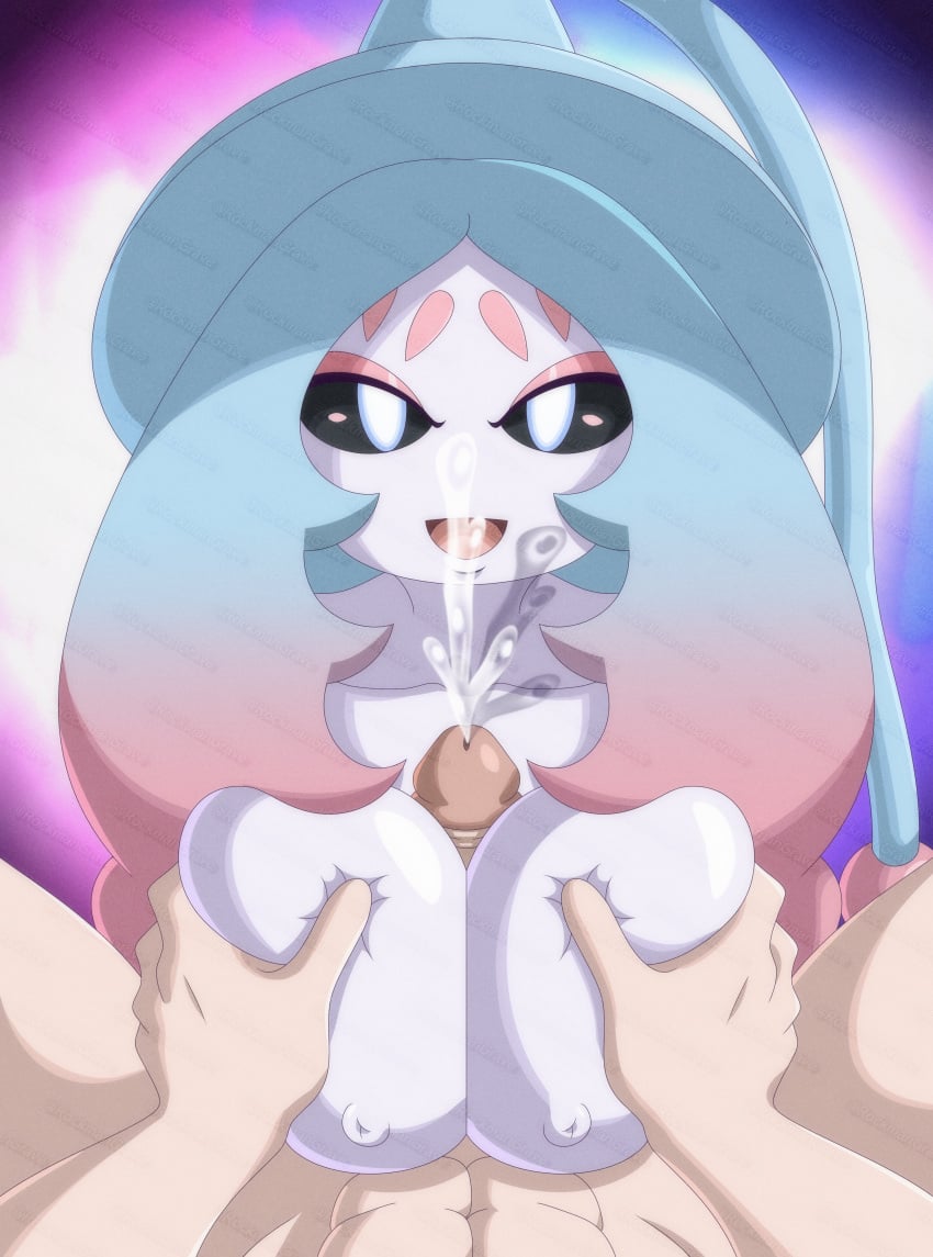 big_breasts breasts cumshot hatterene paizuri pokémon_(species) pokemon pokemon_(species) rockmangrave titjob