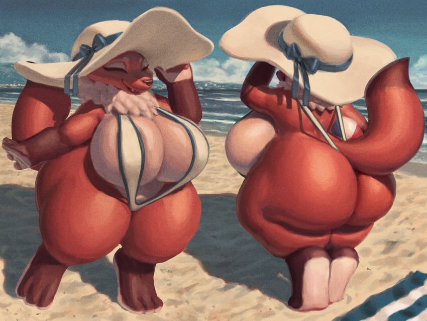 big_ass big_breasts bikini breasts bubble_butt cleavage female furry huge_ass huge_breasts patacon sling_bikini tagme thick_thighs wide_hips