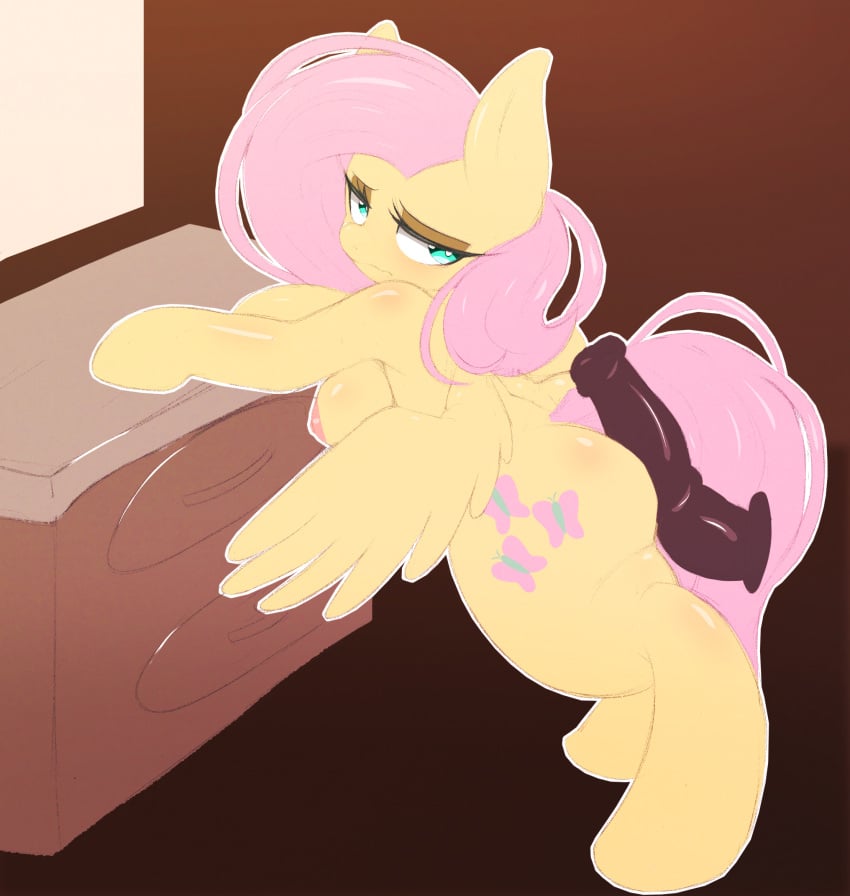 animal_genitalia animal_penis areola ass big_areola big_nipples breasts buttjob cutie_mark disembodied_penis dresser duo equid equine equine_penis erection feathered_wings feathers female feral fluttershy_(mlp) friendship_is_magic furniture genitals green_eyes hair hasbro hi_res hooves hot_dogging huge_areolae huge_nipples looking_back male male/female mammal my_little_pony nipples pegasus penis pink_hair sinrizuki wings yellow_body yellow_feathers