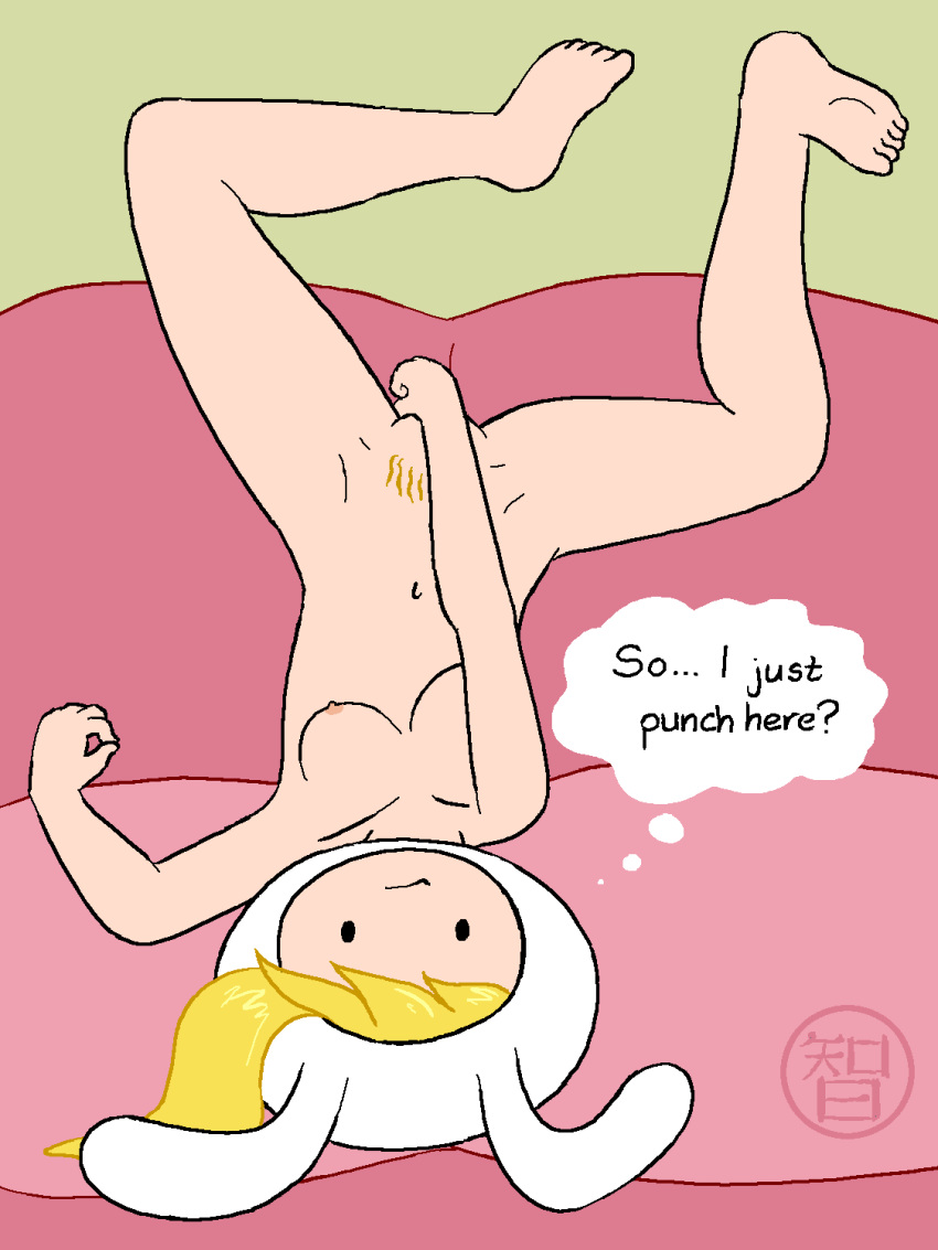 accurate_art_style adventure_time blonde_hair breasts bunny_ear_hat coldfusion female fionna_the_human_girl hairy_pussy hat implied_masturbation laying_on_couch legs_open light-skinned_female light_skin masturbation mob_face naked nipples nude nude_female on_couch pale-skinned_female pale_skin pubes pubic_hair punching_pussy pussy rule_63 upside-down