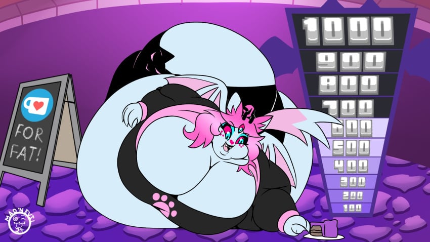 bbw big_ass big_breasts breasts bubble_butt cleavage emberlynn_pinkle emberlynn_pinkle_(demon_form) fat female furry helluva_boss huge_ass huge_breasts mad_n_evil obese overweight ssbbw tagme thick_thighs weight_gain wide_hips