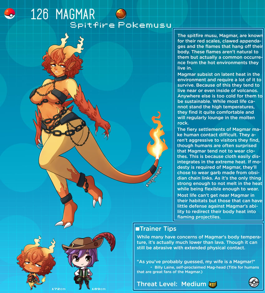 creature_index english_text hi_res kinkymation magmar nintendo page_126 page_number pokémon_(species) pokedex pokemon pokemon-girl_encyclopedia pokemorph pokemusu profile tagme text_box